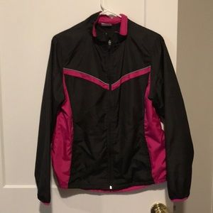 Pink and Black Athletic Windbreaker